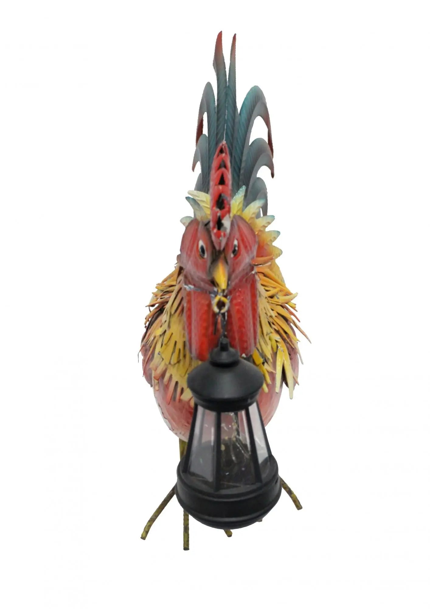18" Red Blue And Yellow Metal LED lights Birds Garden Accents Accessories Homeroots Outdoor