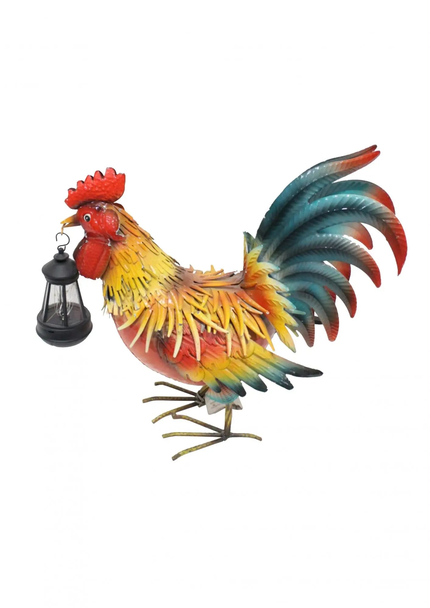 18" Red Blue And Yellow Metal LED lights Birds Garden Accents Accessories Homeroots Outdoor