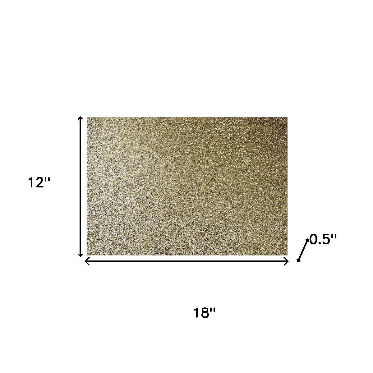 18" Set of Four Gold Vinyl Placemats Homeroots Kitchen & Dining