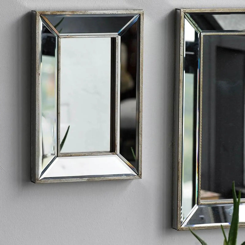 18" Silver Beveled Glass Framed Accent Mirror - GreatEagleInc
