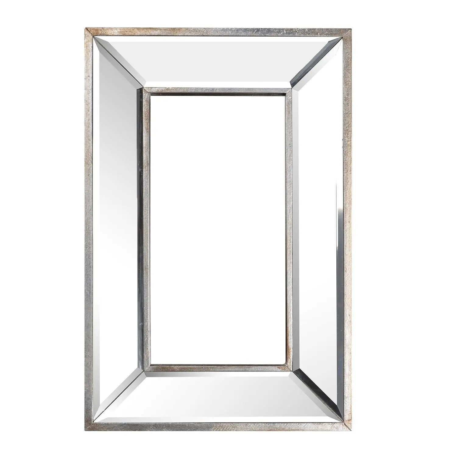 18" Silver Beveled Glass Framed Accent Mirror - GreatEagleInc