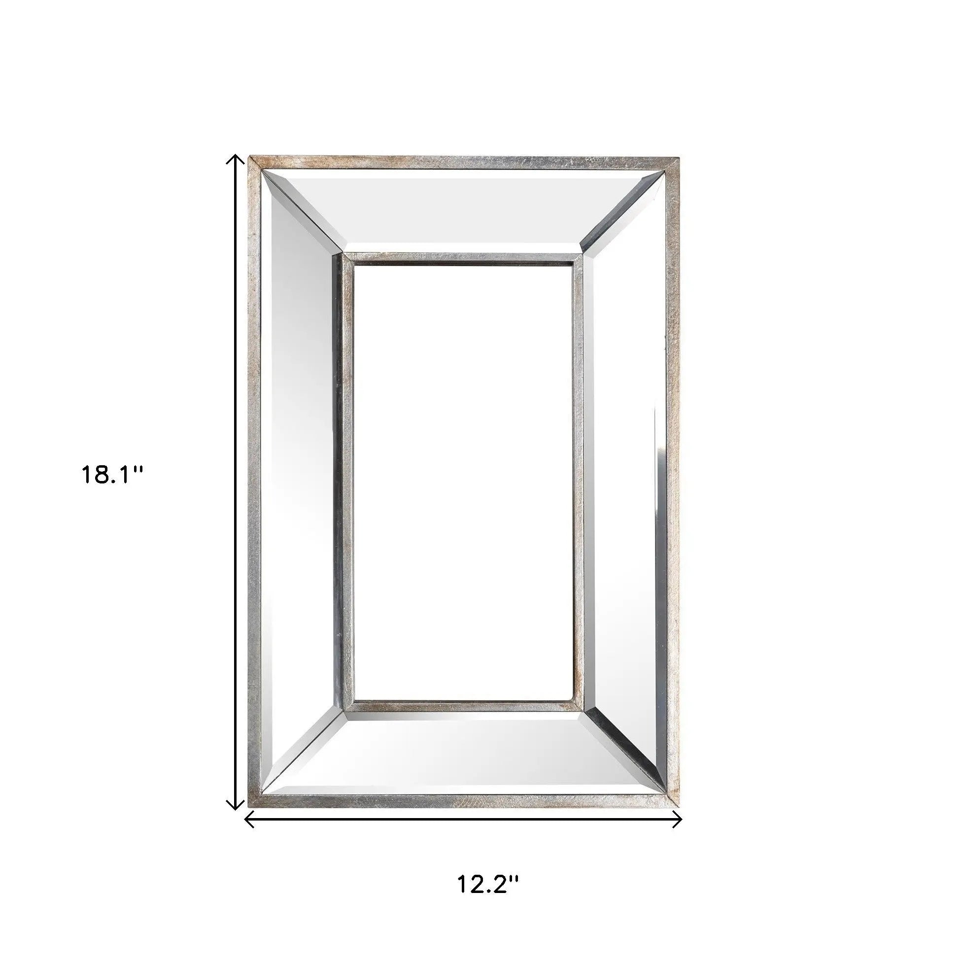 18" Silver Beveled Glass Framed Accent Mirror - GreatEagleInc