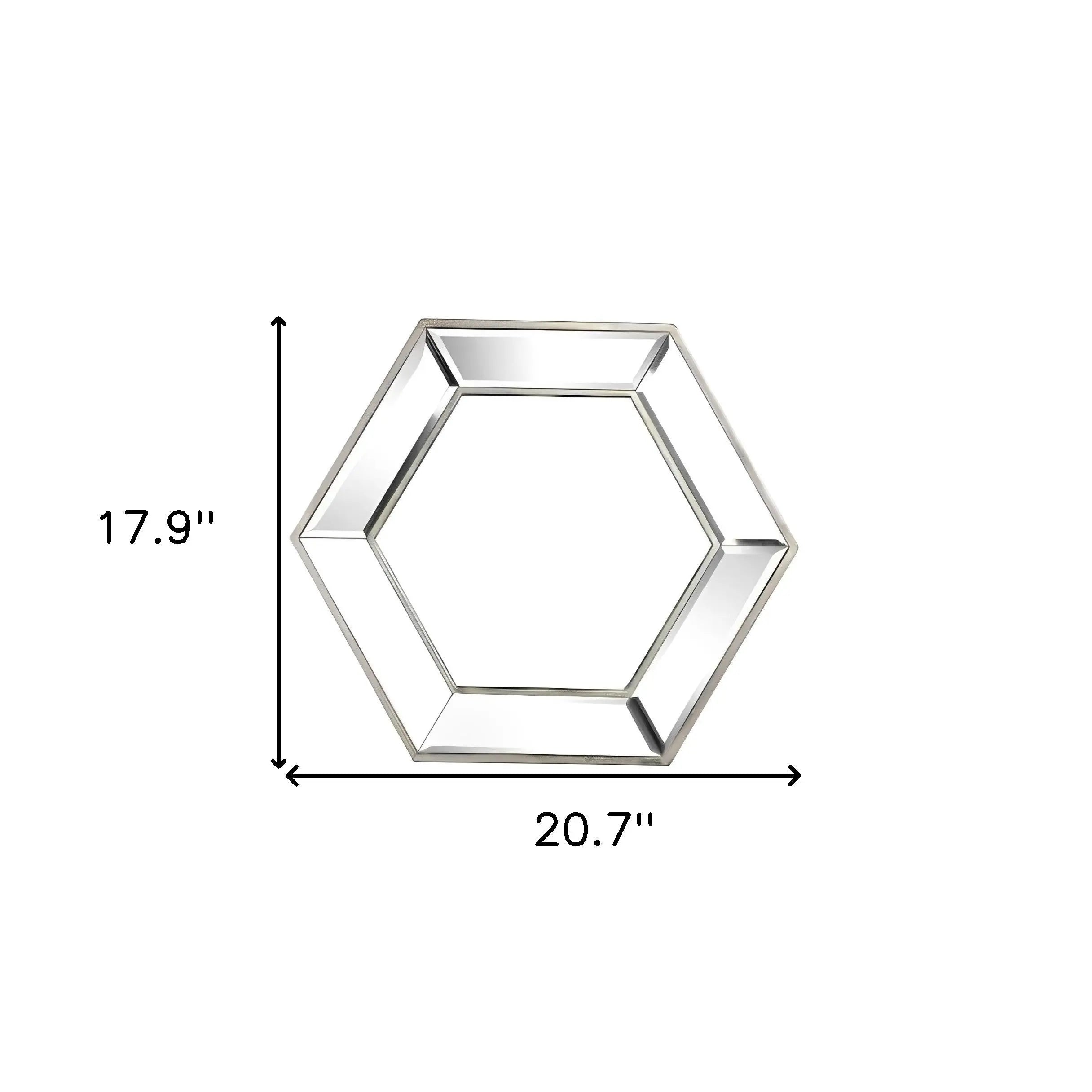 18" Silver Hexagon Glass Framed Accent Mirror Homeroots Bed & Bath