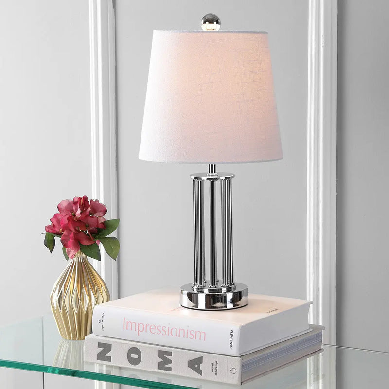 18" Silver Novelty Column Lamp With Empire Shade Homeroots Lighting