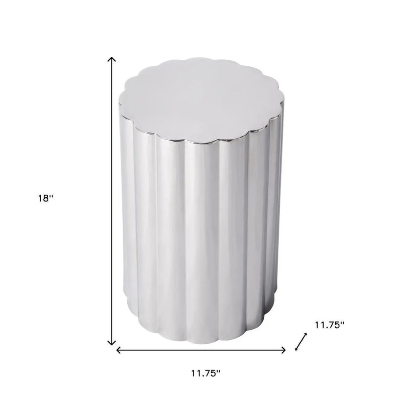 18" Silver Stainless Steel Block End Table - GreatEagleInc