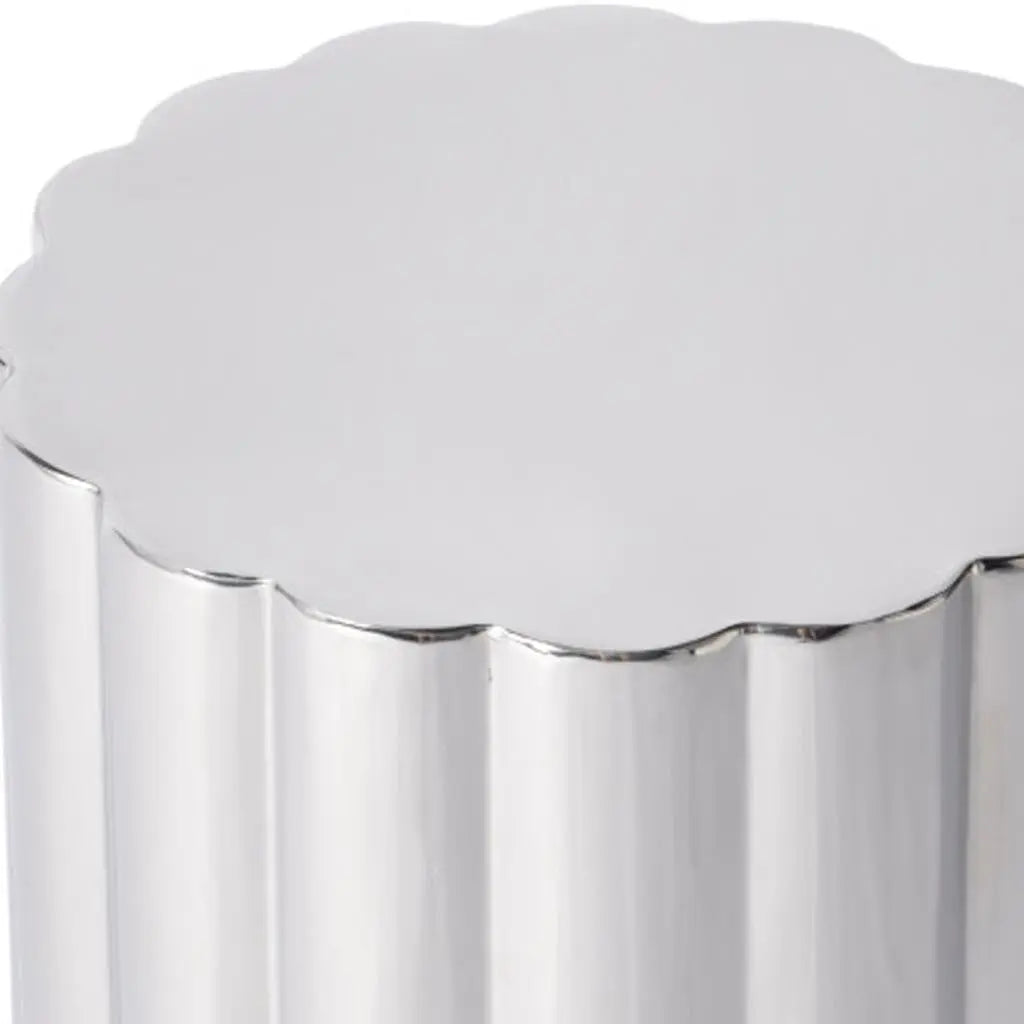 18" Silver Stainless Steel Block End Table - GreatEagleInc