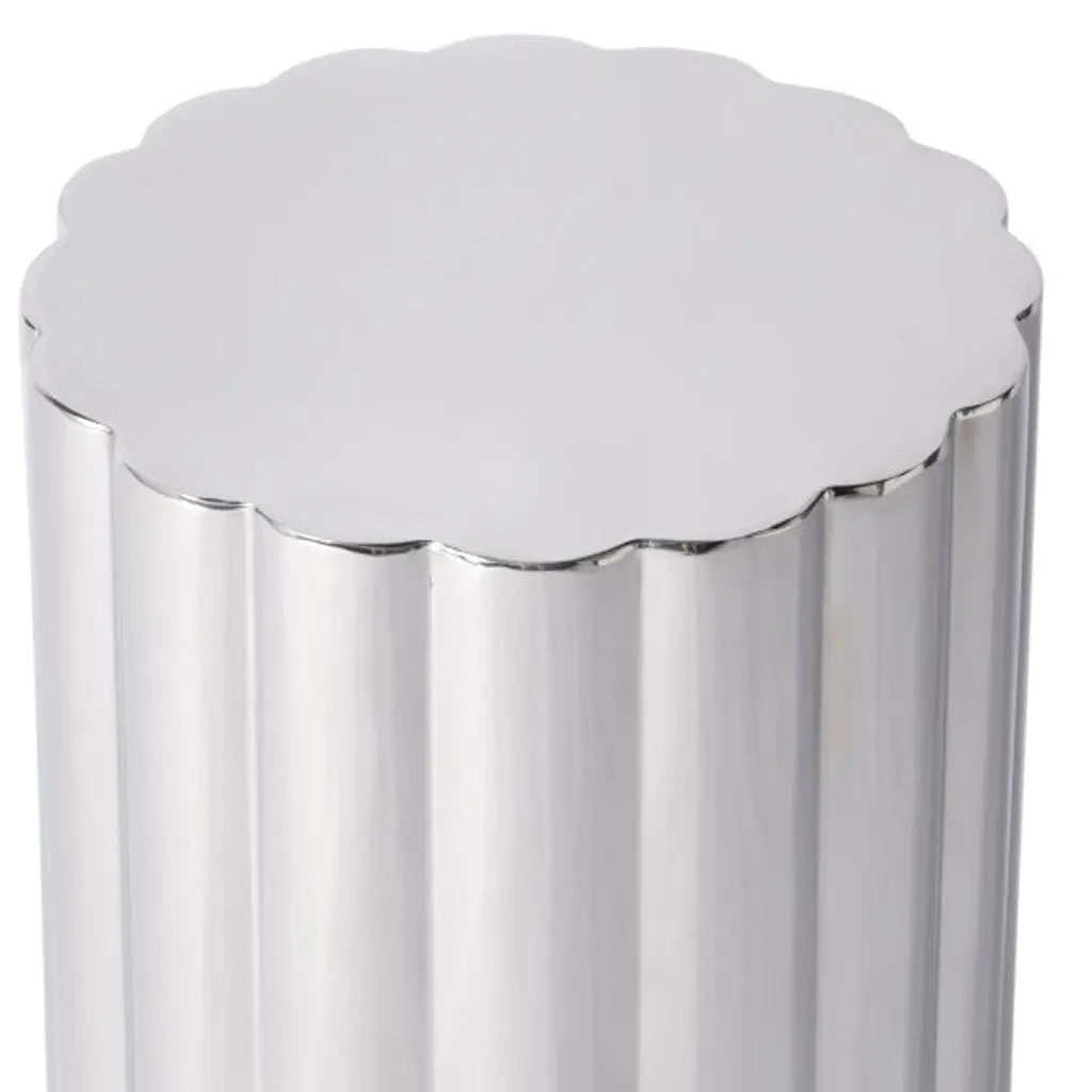 18" Silver Stainless Steel Block End Table - GreatEagleInc
