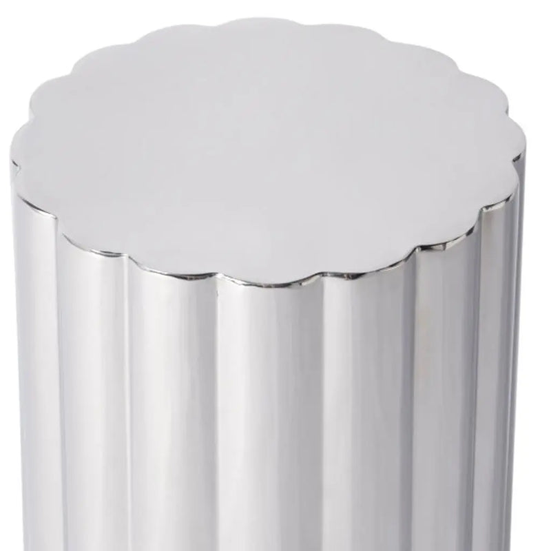 18" Silver Stainless Steel Block End Table - GreatEagleInc