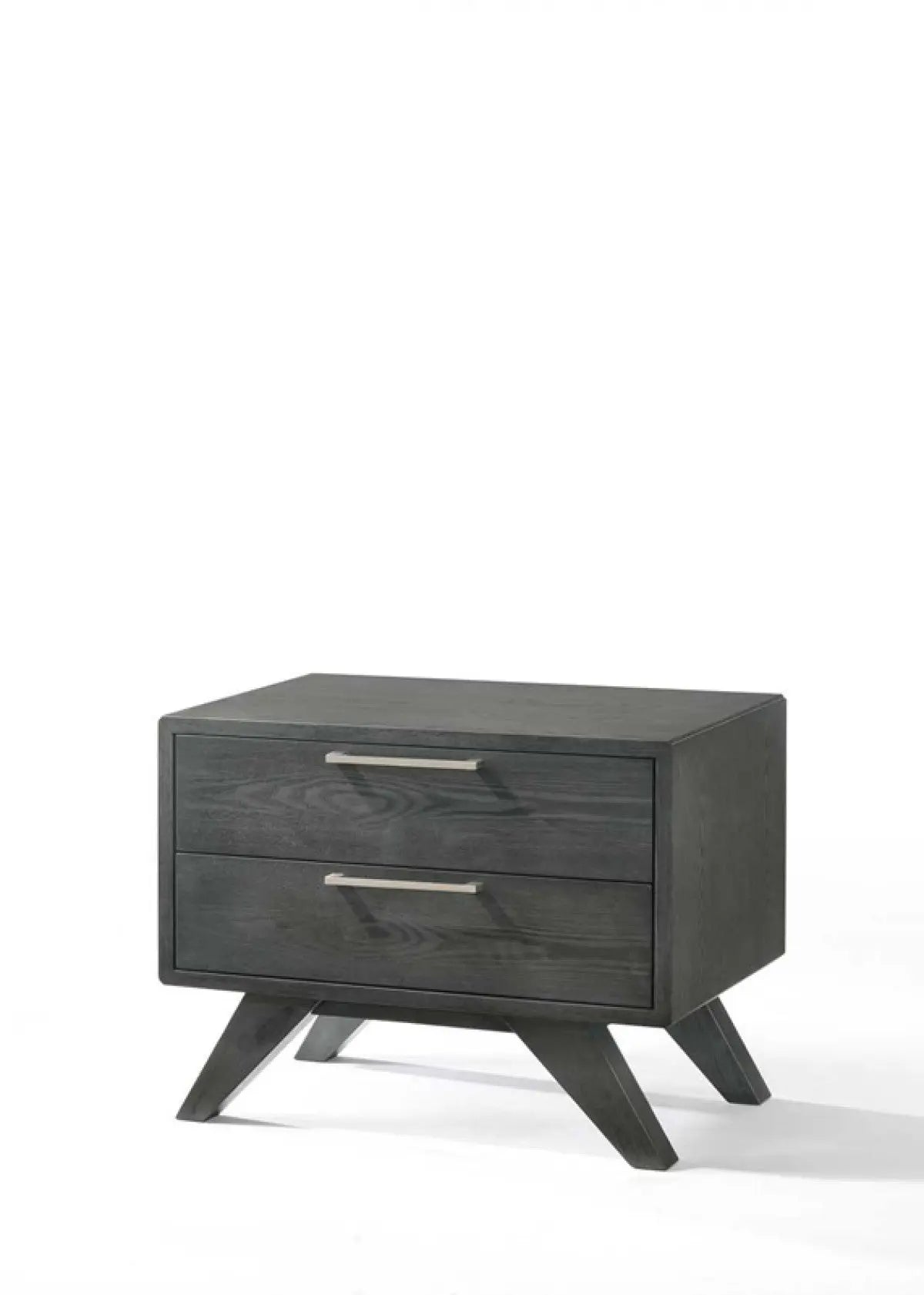 18" Solid Wood and Wood Two Drawer Nightstand Homeroots Bed & Bath