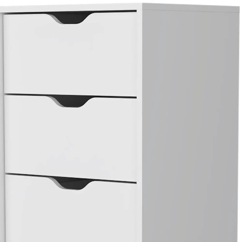 18" White Five Drawer Dresser Homeroots Bed & Bath