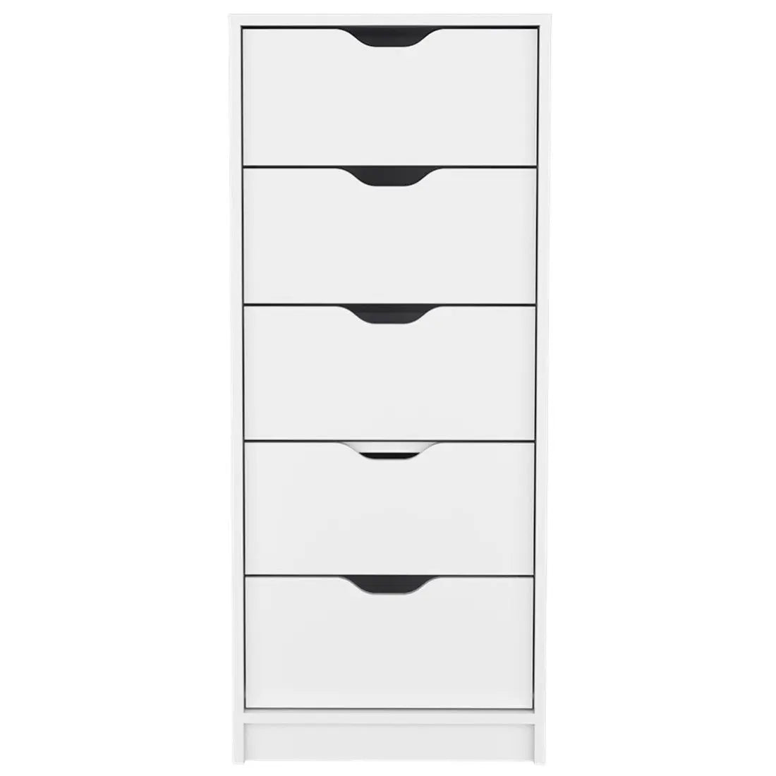 18" White Five Drawer Standard Chest Homeroots Bed & Bath