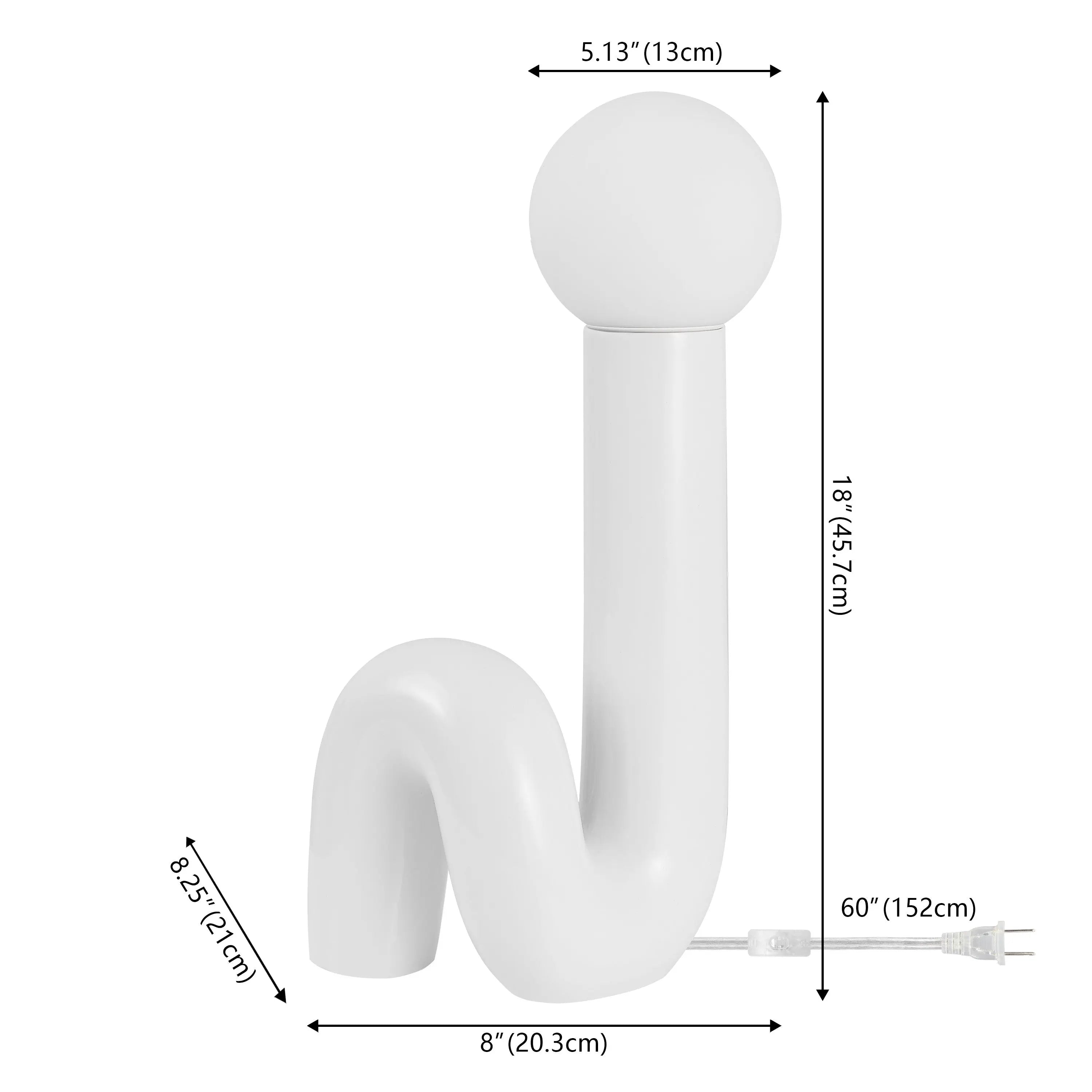 18" White Novelty Globe Lamp Homeroots Lighting