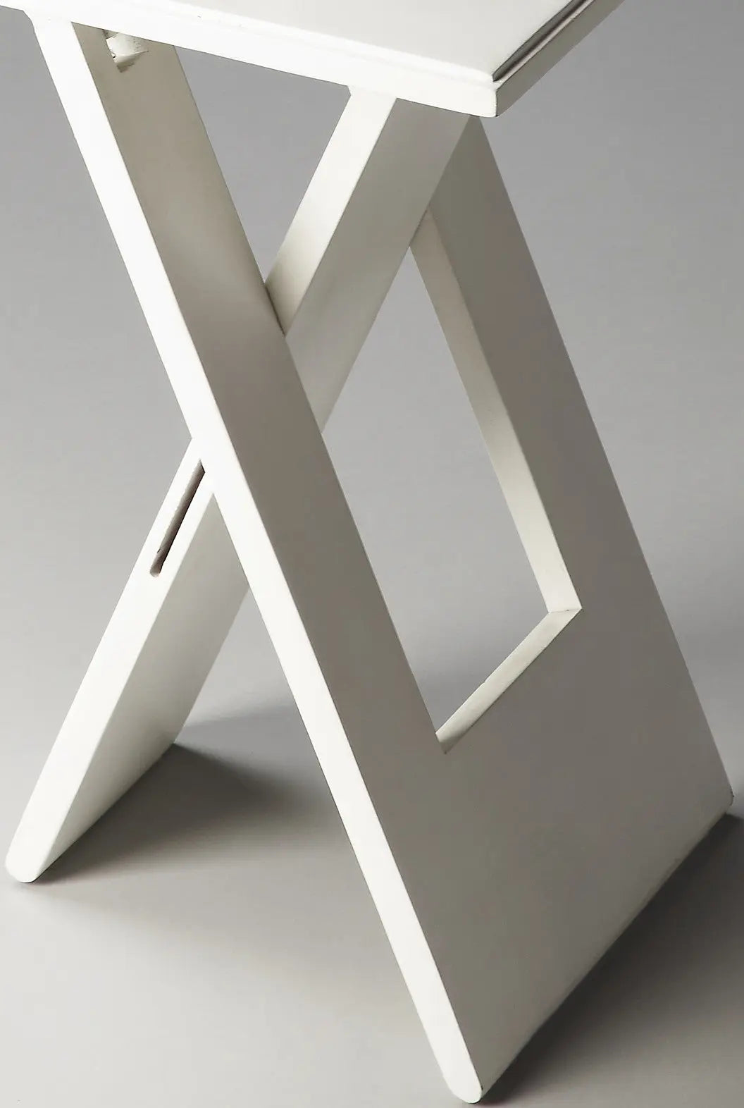 18" White Solid Wood Square Folding End Table Homeroots Living Room