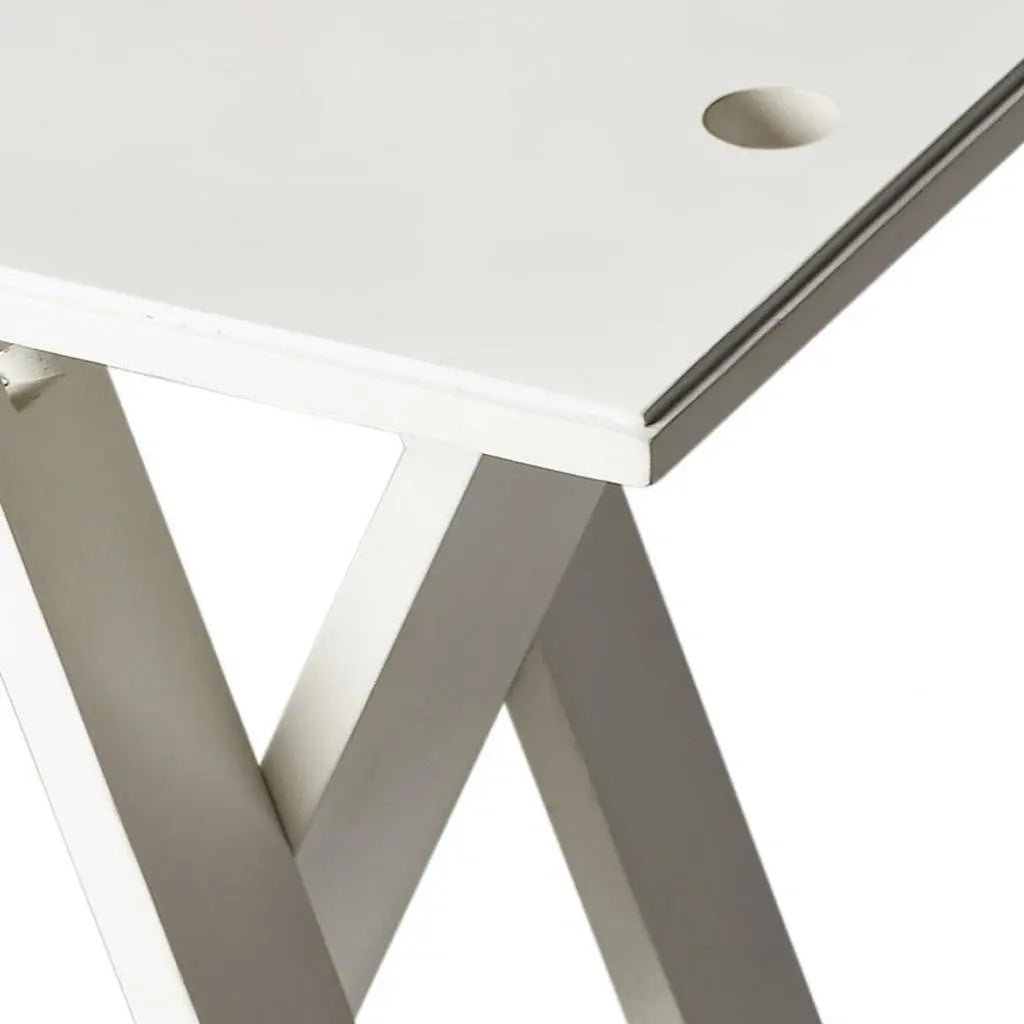 18" White Solid Wood Square Folding End Table Homeroots Living Room