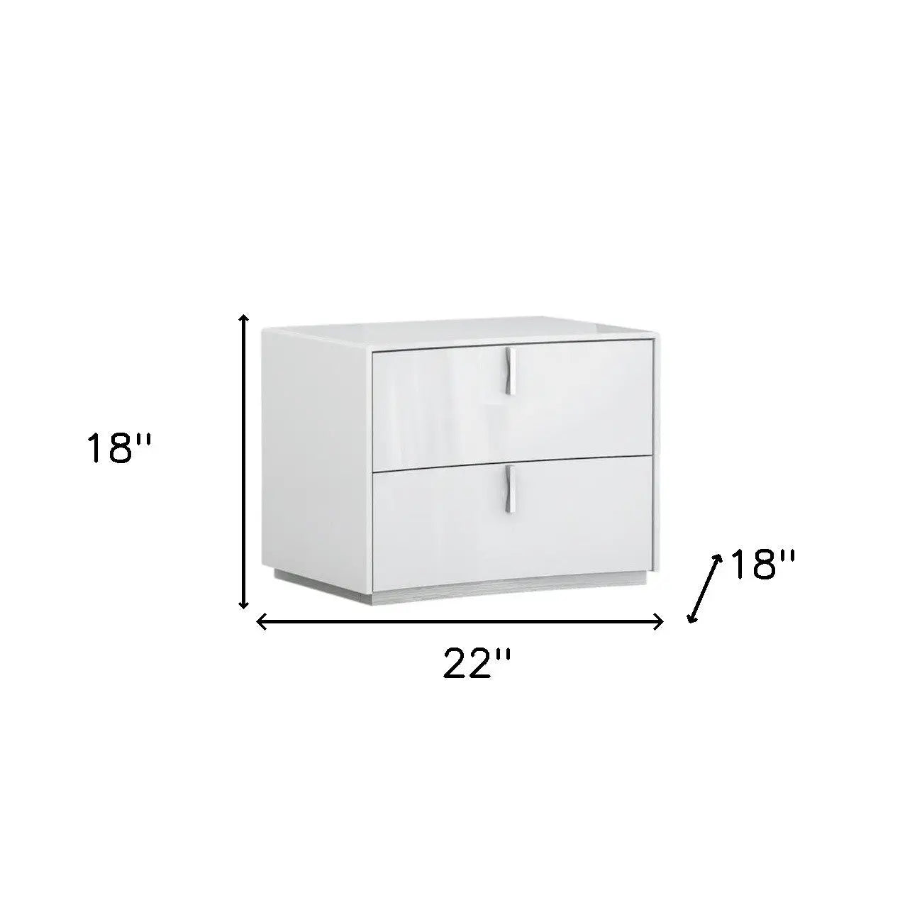 18" White Two Drawers Manufactured Wood Nightstand Homeroots Bed & Bath