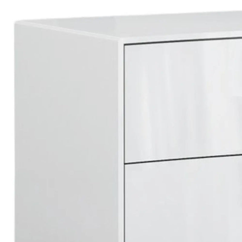 18" White Two Drawers Manufactured Wood Nightstand Homeroots Bed & Bath