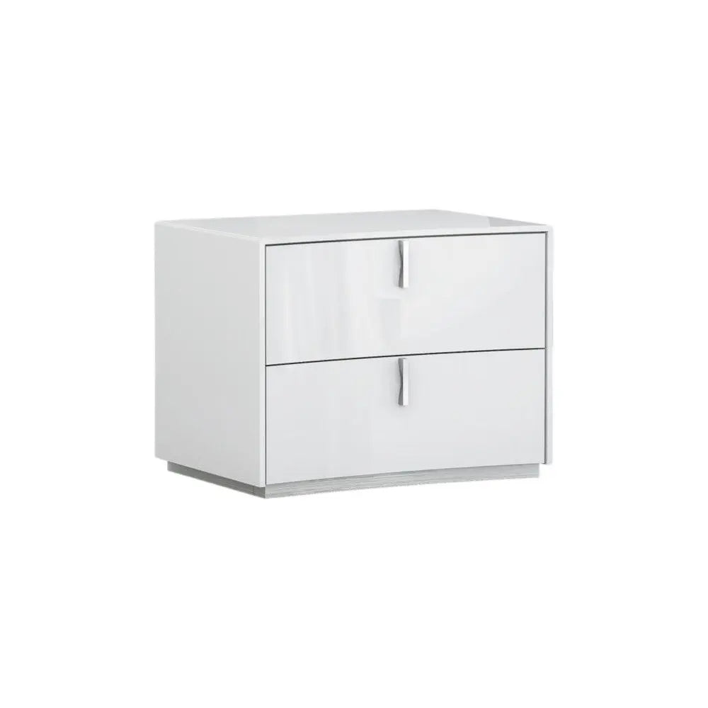 18" White Two Drawers Manufactured Wood Nightstand Homeroots Bed & Bath