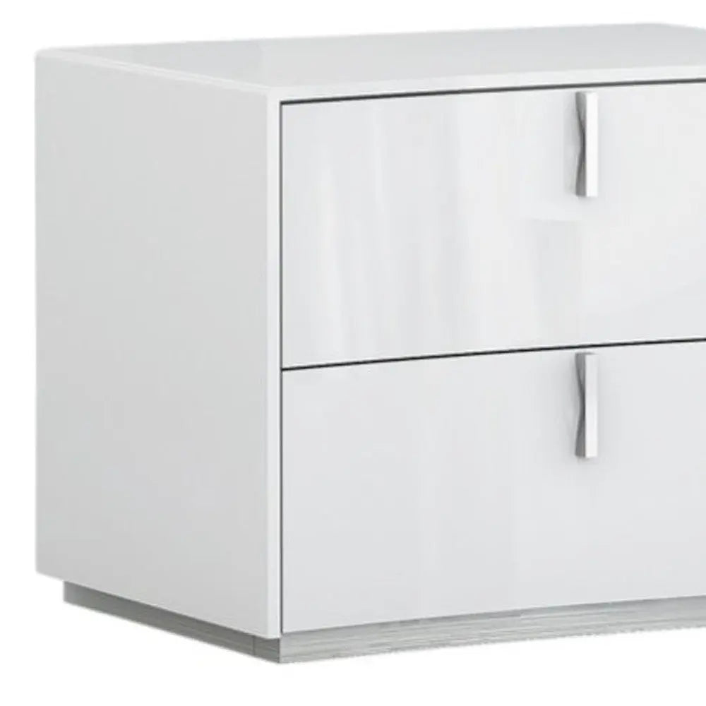 18" White Two Drawers Manufactured Wood Nightstand Homeroots Bed & Bath