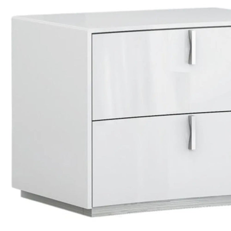 18" White Two Drawers Manufactured Wood Nightstand Homeroots Bed & Bath