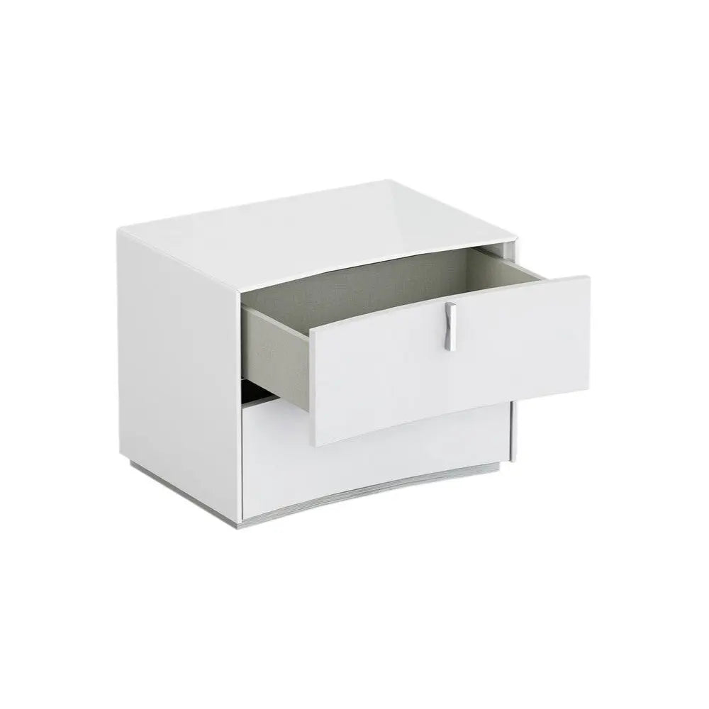 18" White Two Drawers Manufactured Wood Nightstand Homeroots Bed & Bath