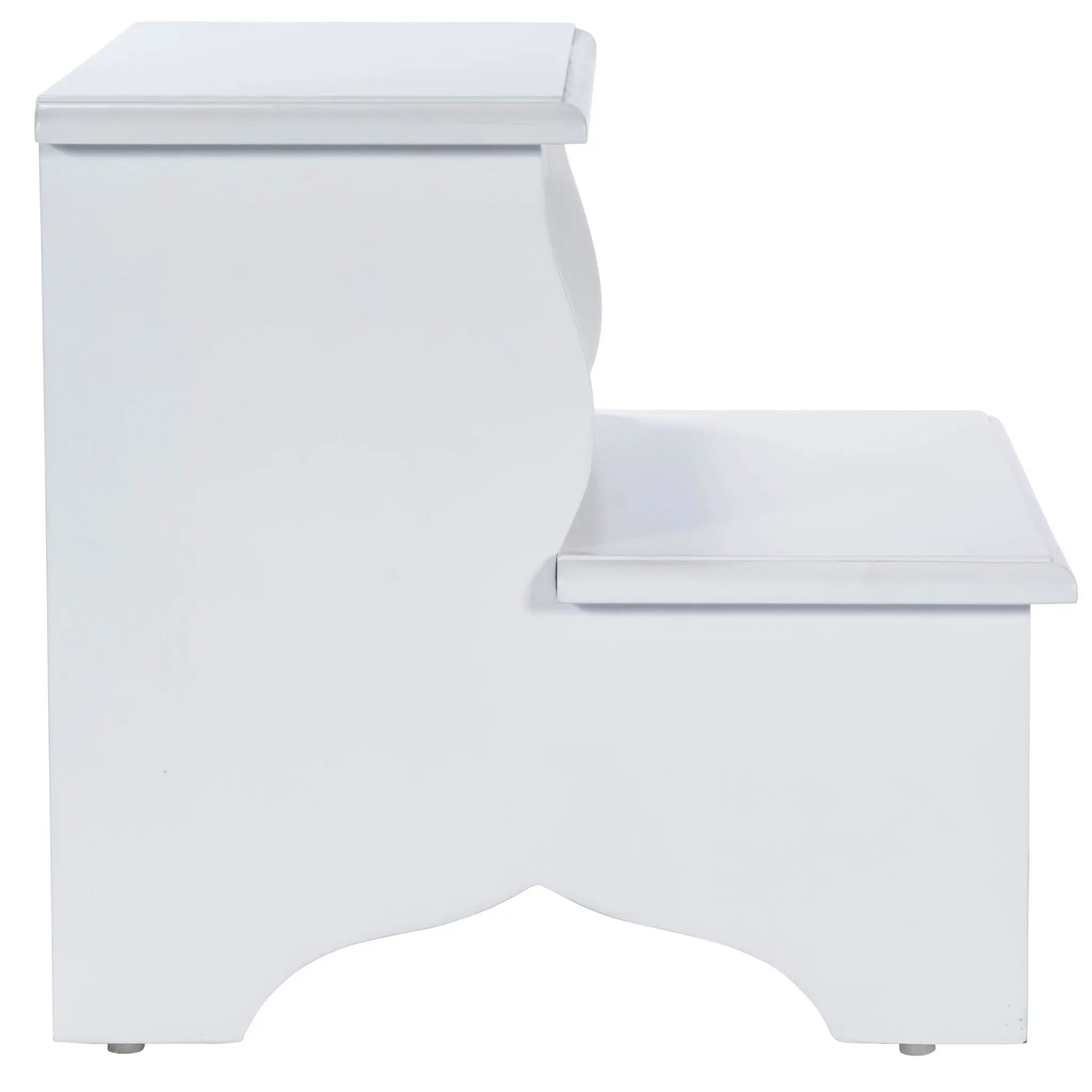 18" White Wood Footstool - GreatEagleInc