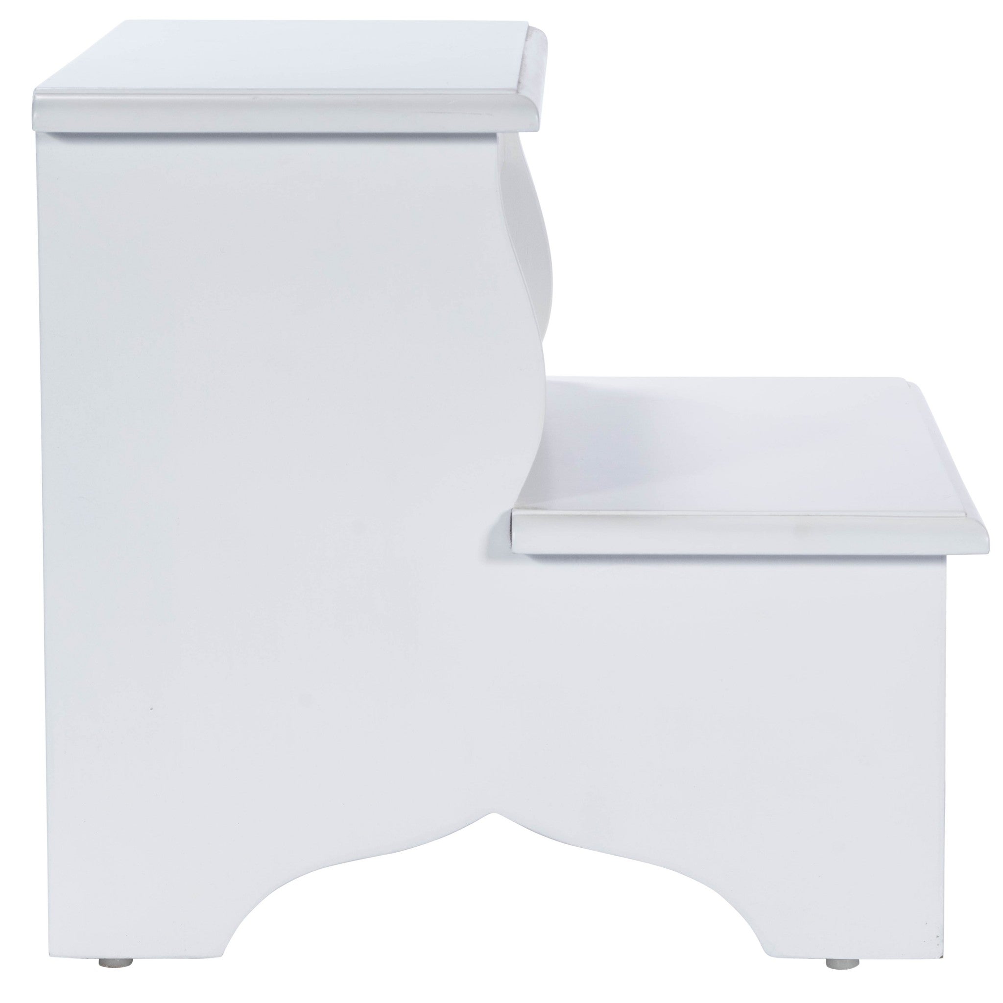 18" White Wood Footstool - GreatEagleInc