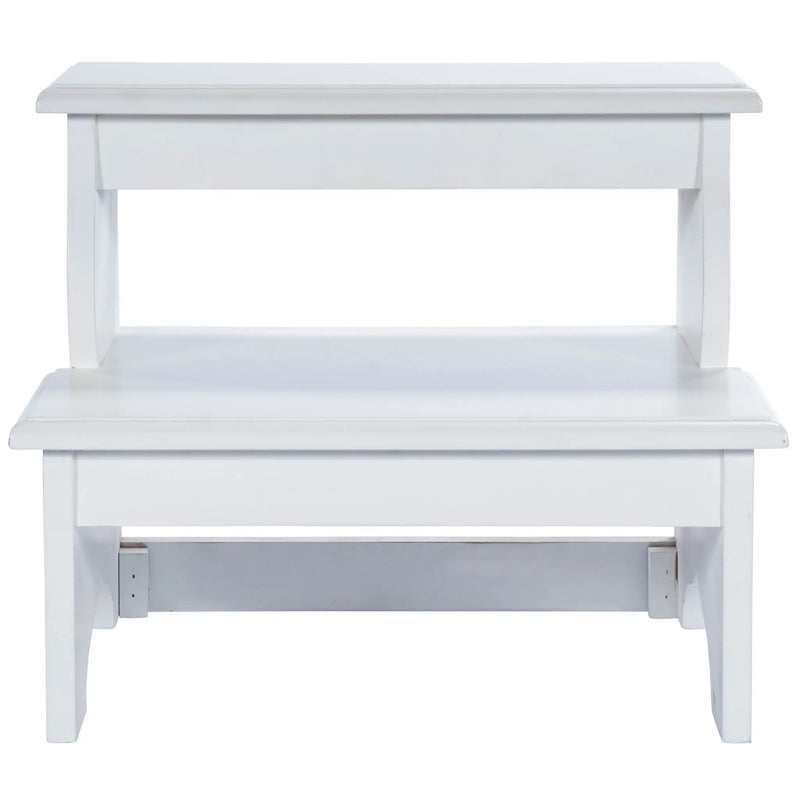 18" White Wood Footstool - GreatEagleInc