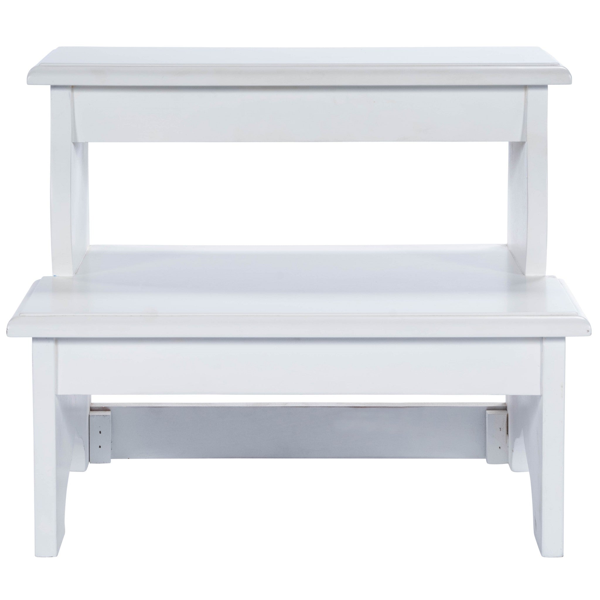 18" White Wood Footstool - GreatEagleInc