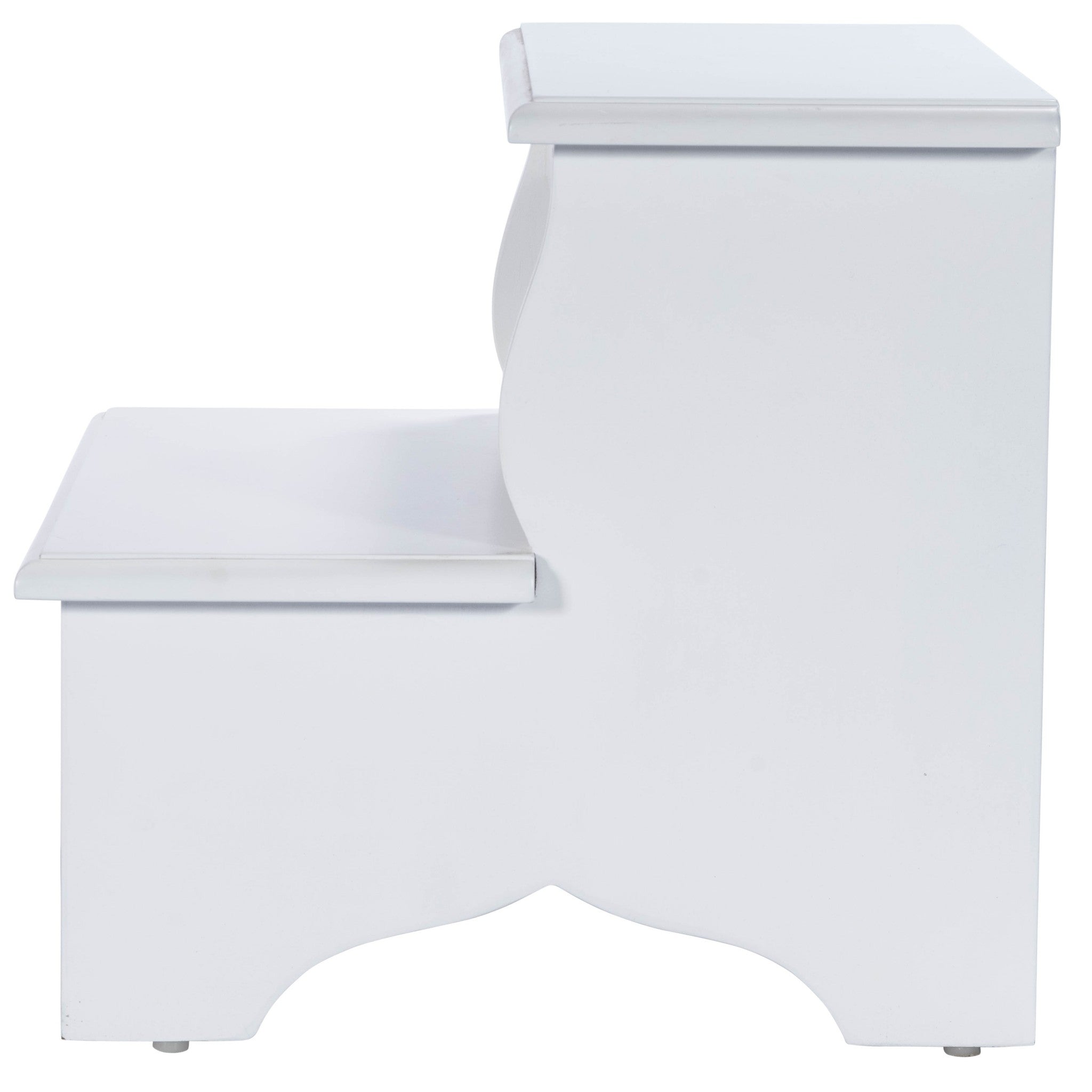 18" White Wood Footstool - GreatEagleInc