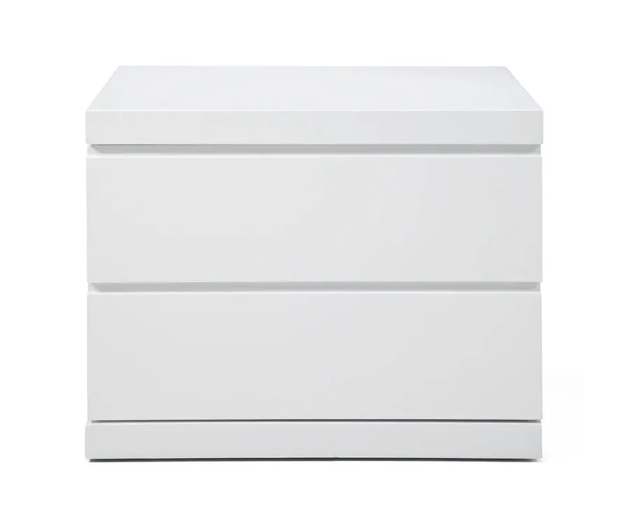 18" White Wood Two Drawer Nightstand Homeroots Bed & Bath
