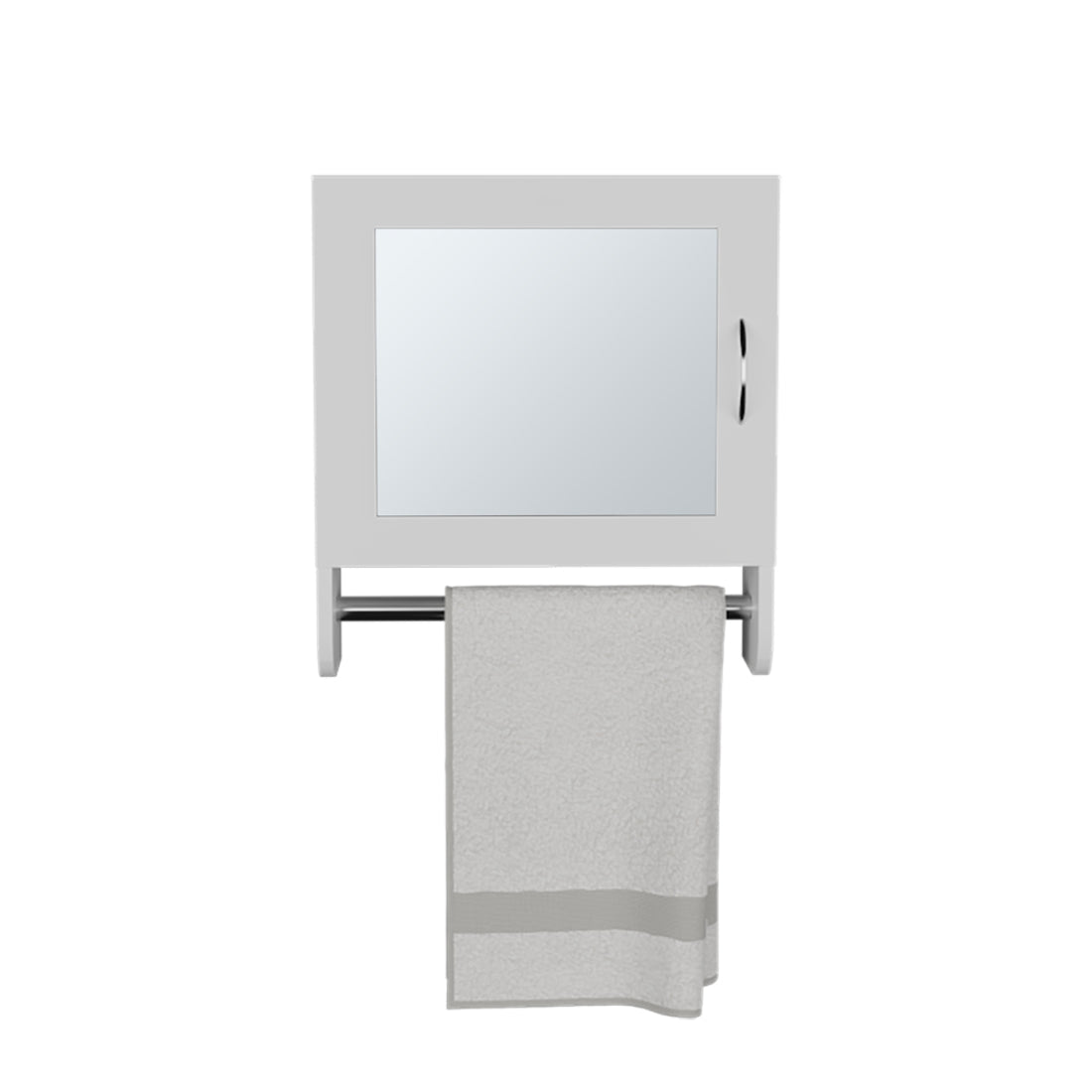 18" White Wood, Metal Floating Bathroom Vanity And Medicine Cabinet With Mirror - GreatEagleInc