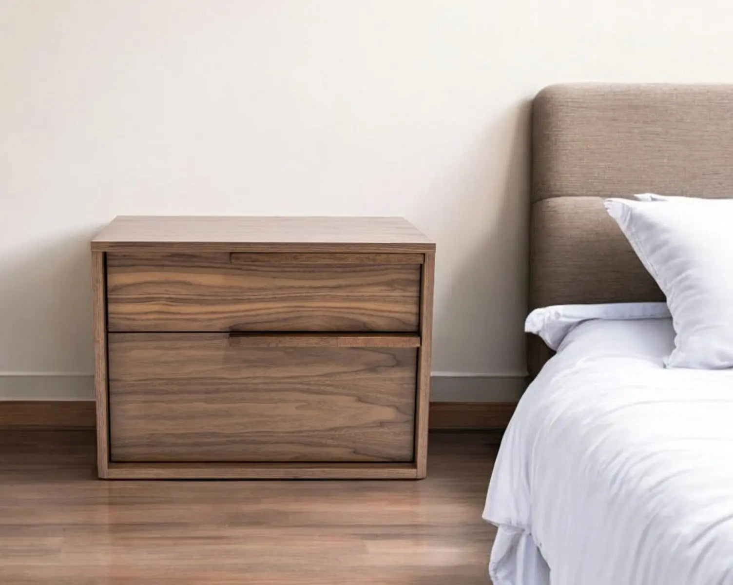 18" Wood Two Drawer Nightstand Homeroots Bed & Bath