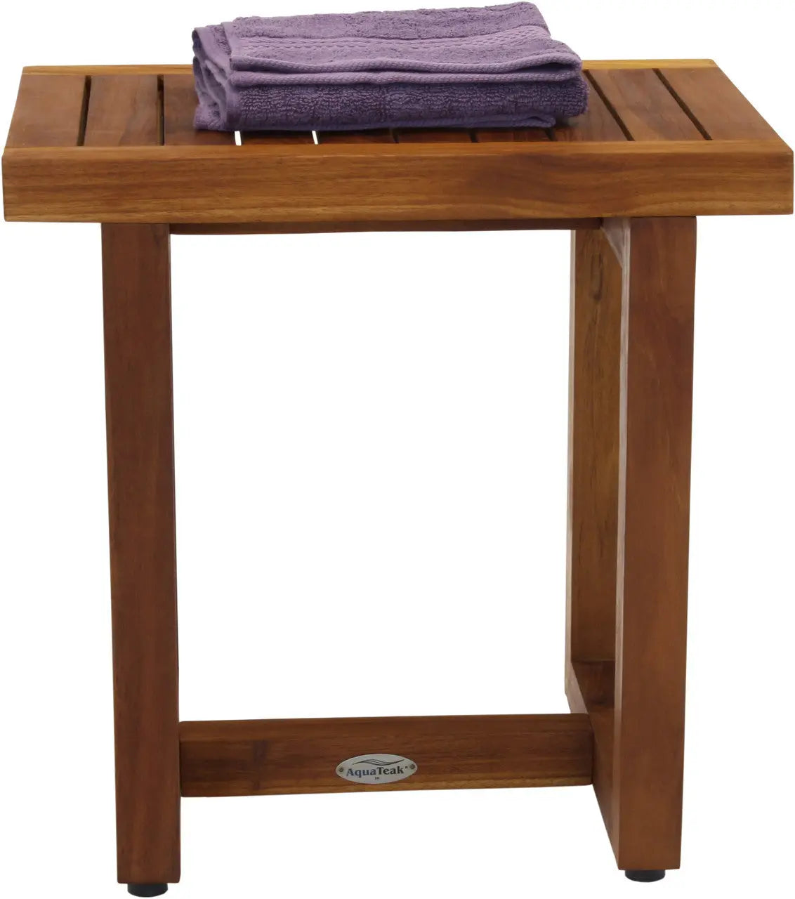 18" X 17" Brown Teak Rectangular Shower Bench Homeroots Bed & Bath