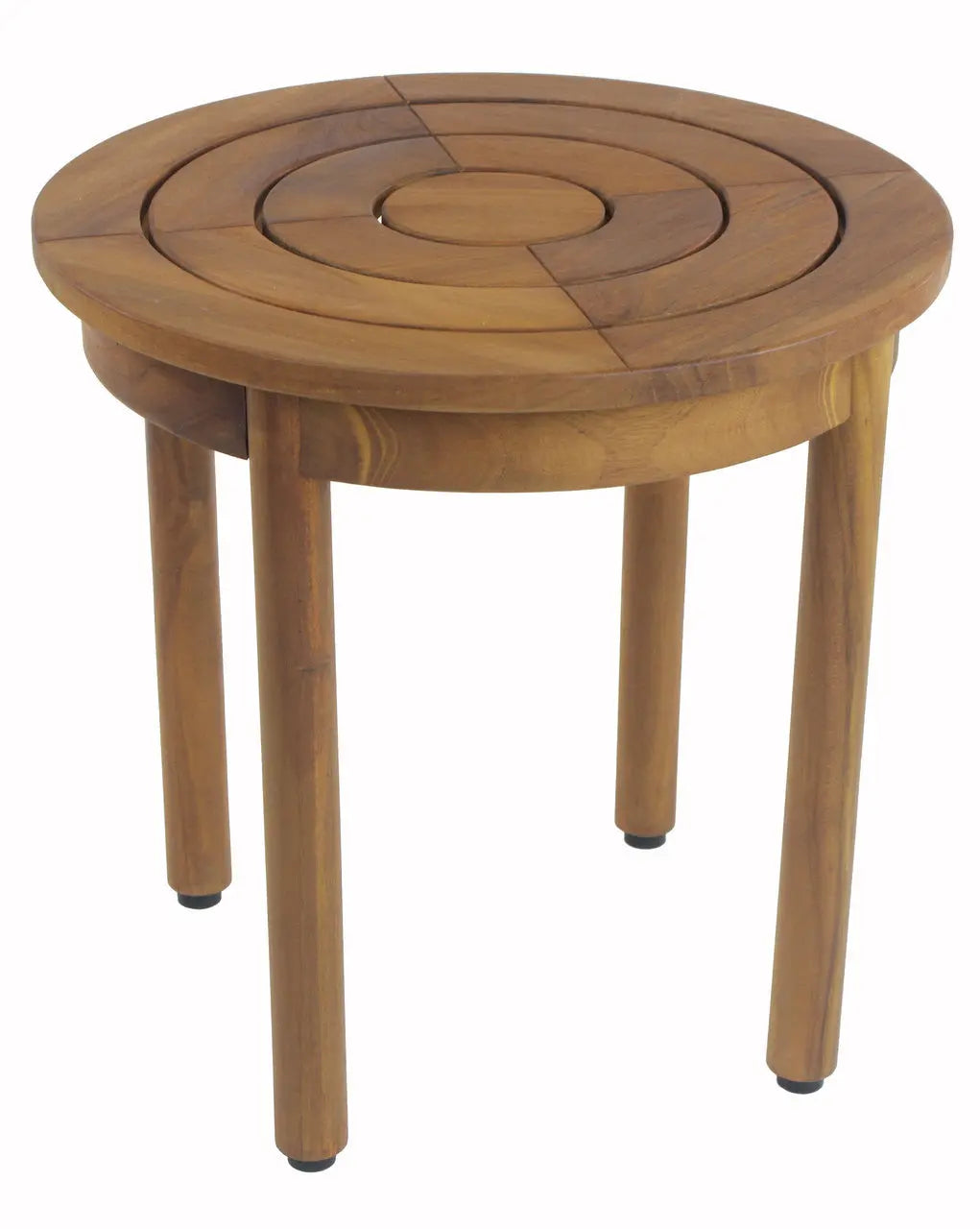 18" X 18" Brown Teak Circular Shower Bench Homeroots Bed & Bath