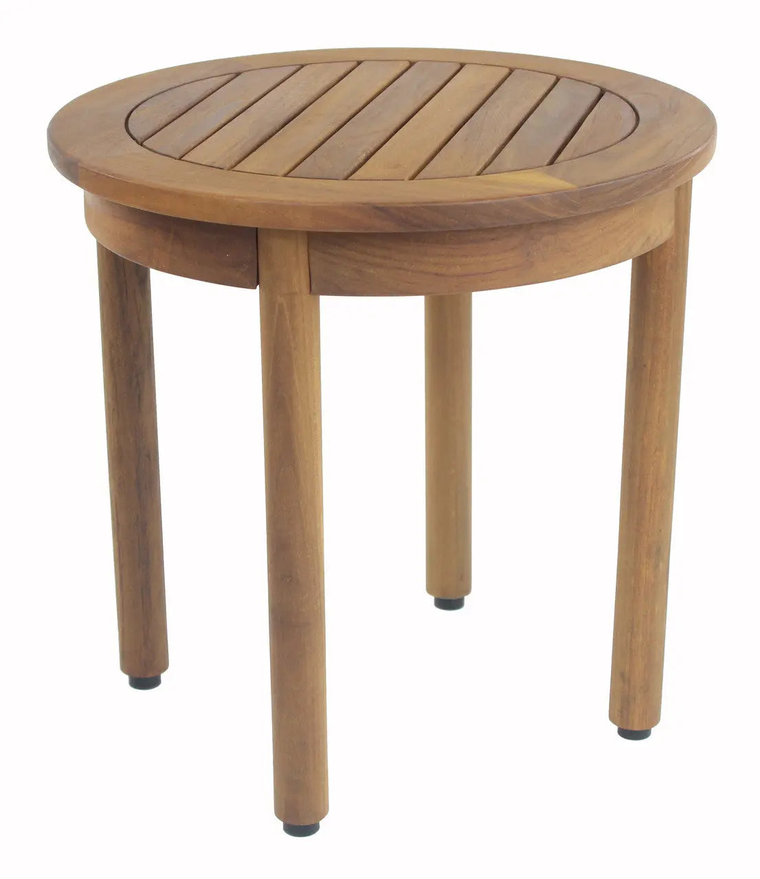 18" X 18" Brown Teak Circular Shower Bench Homeroots Bed & Bath