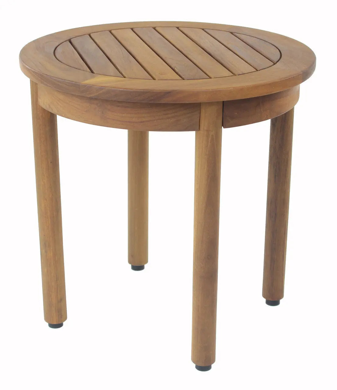18" X 18" Brown Teak Circular Shower Bench Homeroots Bed & Bath