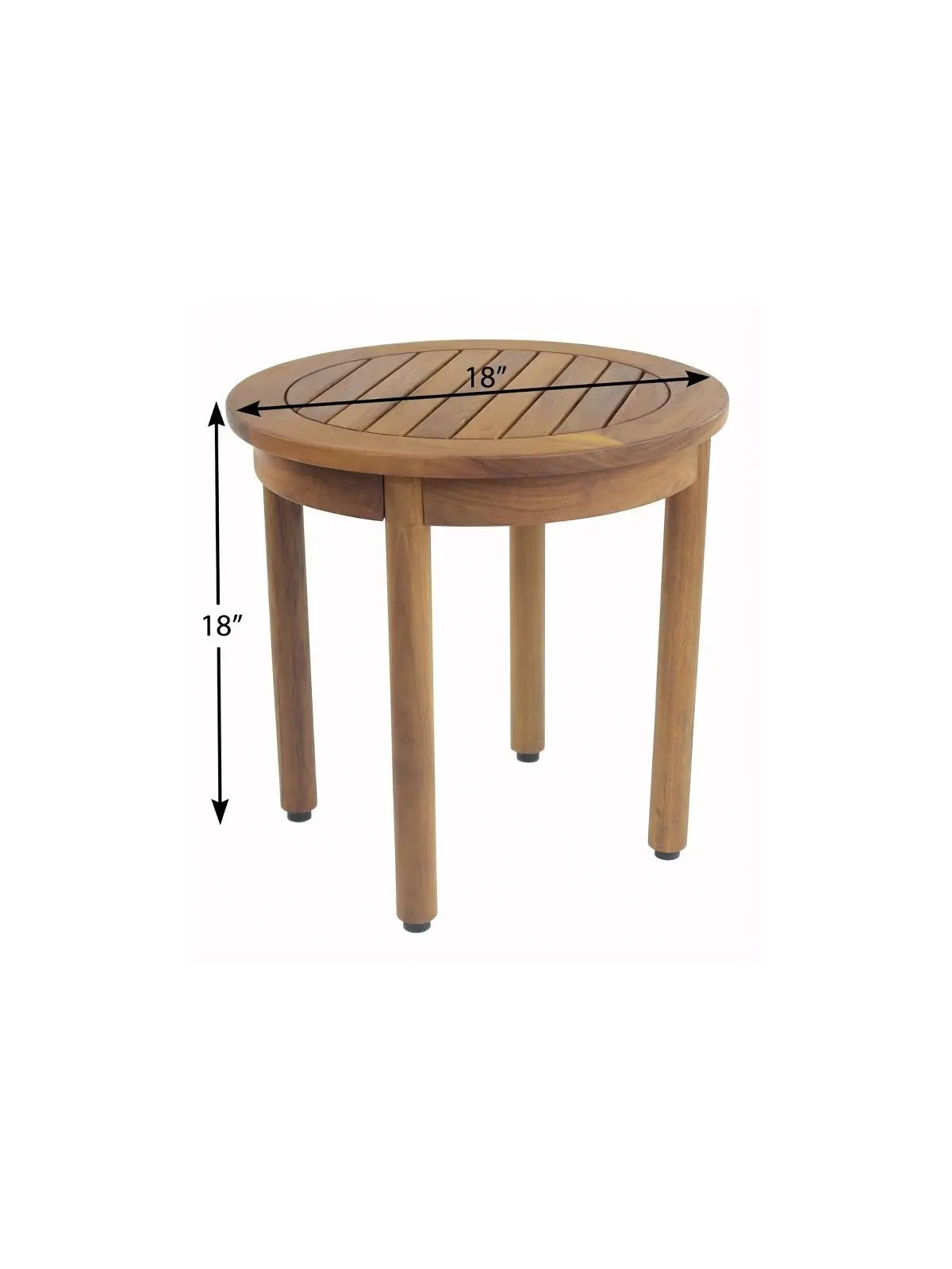 18" X 18" Brown Teak Circular Shower Bench Homeroots Bed & Bath