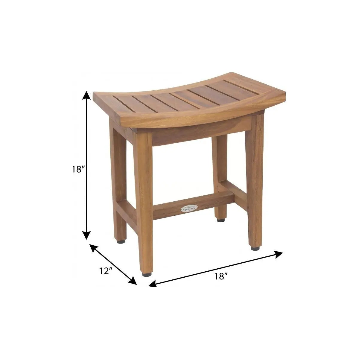 18" X 18" Brown Teak Rectangular Shower Bench Homeroots Bed & Bath