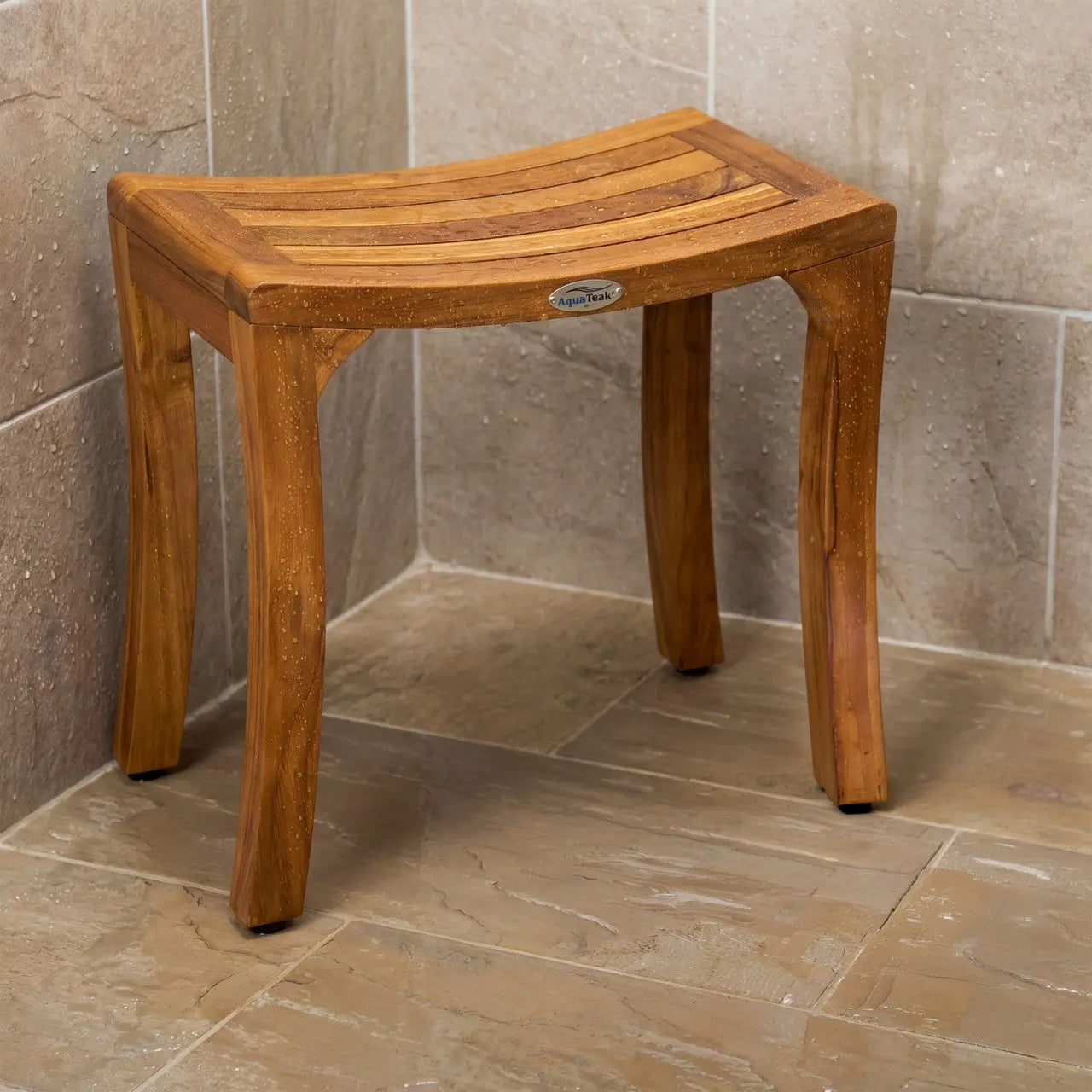 18" X 18" Brown Teak Rectangular Shower Bench Homeroots Bed & Bath