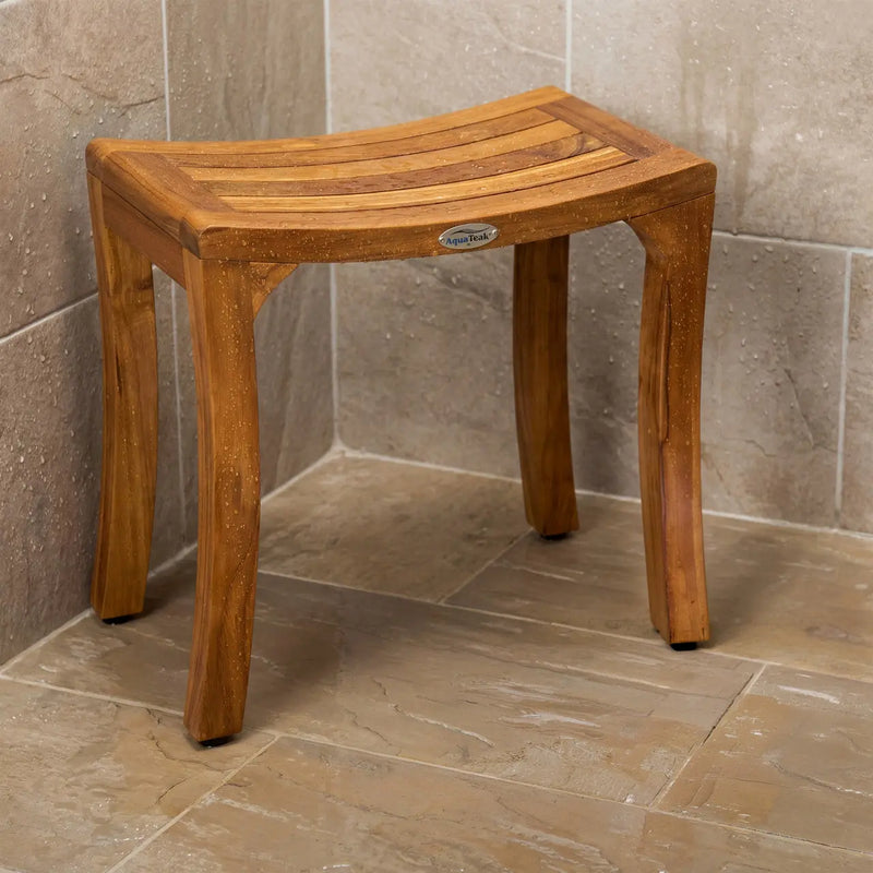 18" X 18" Brown Teak Rectangular Shower Bench Homeroots Bed & Bath
