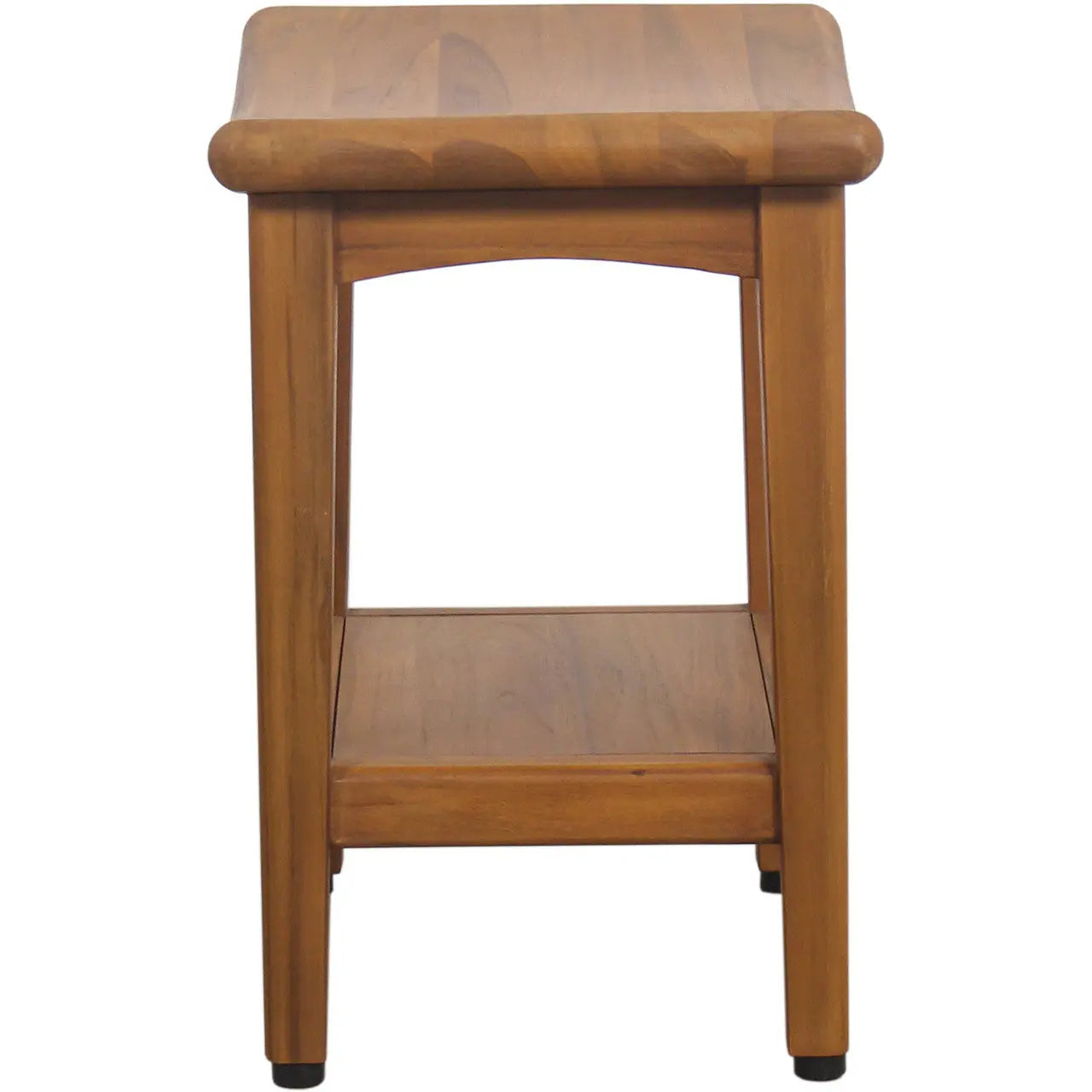 18" X 18" Brown Teak Rectangular Shower Bench With Shelf Homeroots Bed & Bath