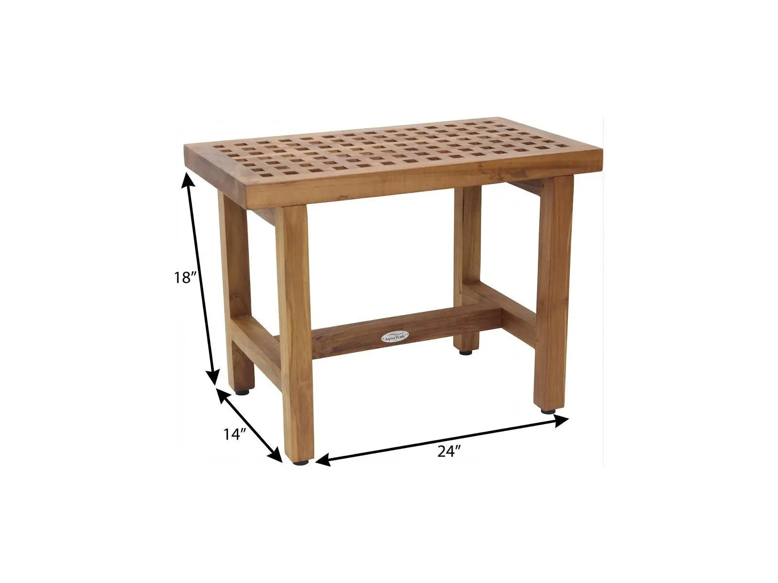 18" X 24" Brown Teak Rectangular Shower Bench Homeroots Bed & Bath
