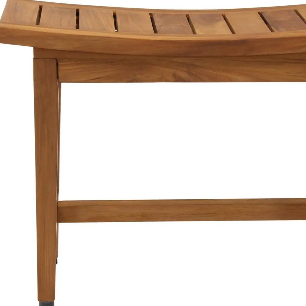 18" X 24" Brown Teak Rectangular Shower Bench Homeroots Bed & Bath