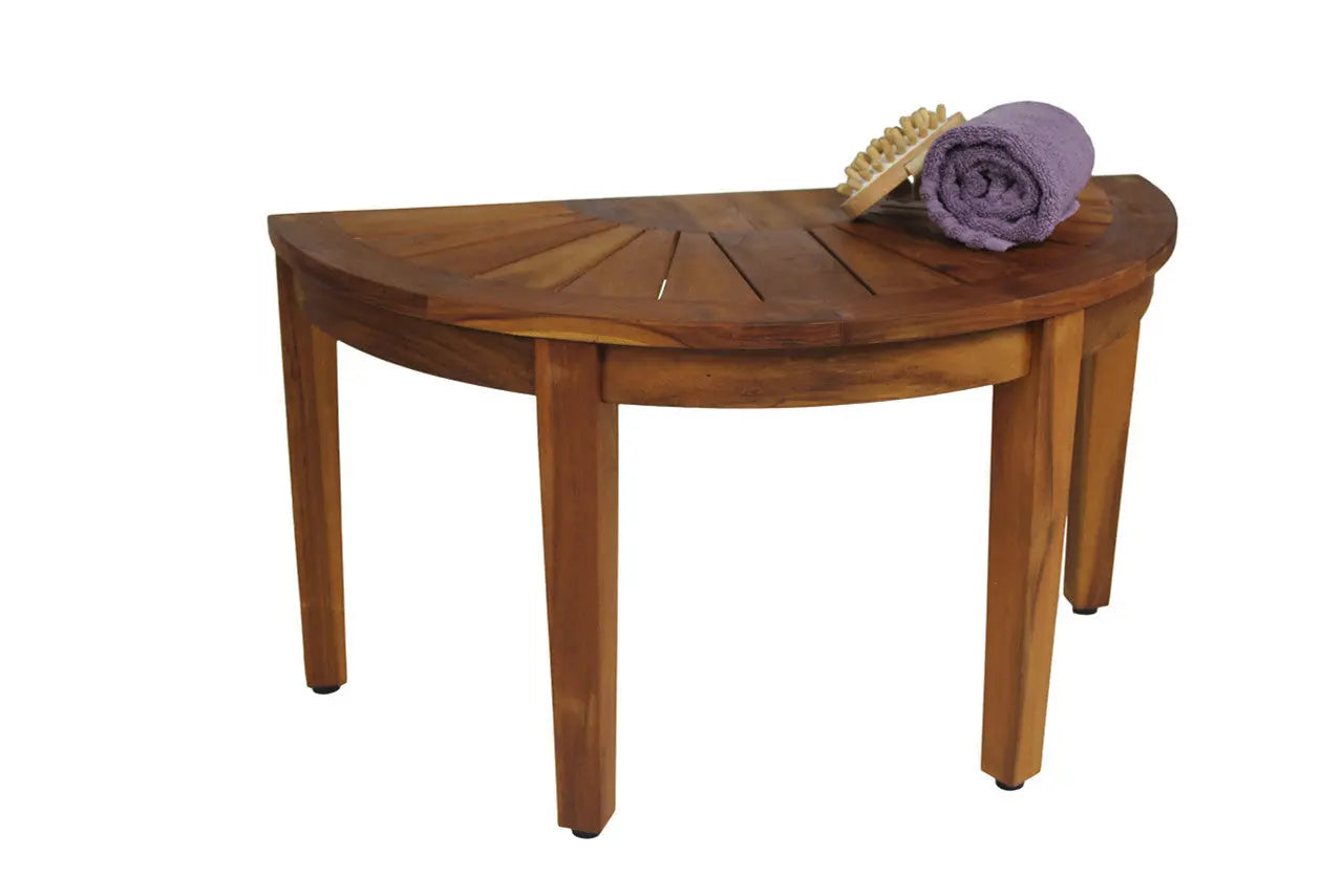 18" X 32" Brown Teak Rectangular Shower Bench Homeroots Bed & Bath