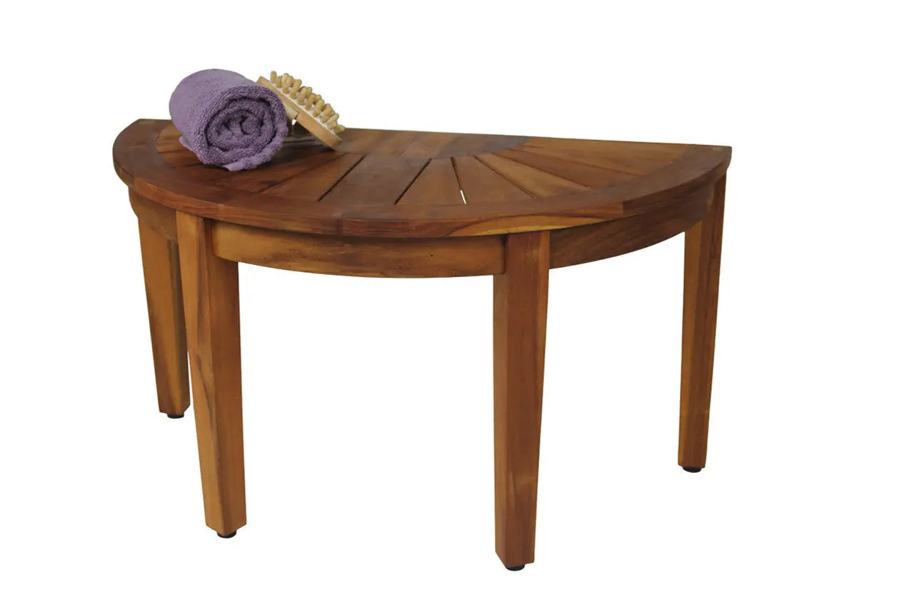 18" X 32" Brown Teak Rectangular Shower Bench Homeroots Bed & Bath