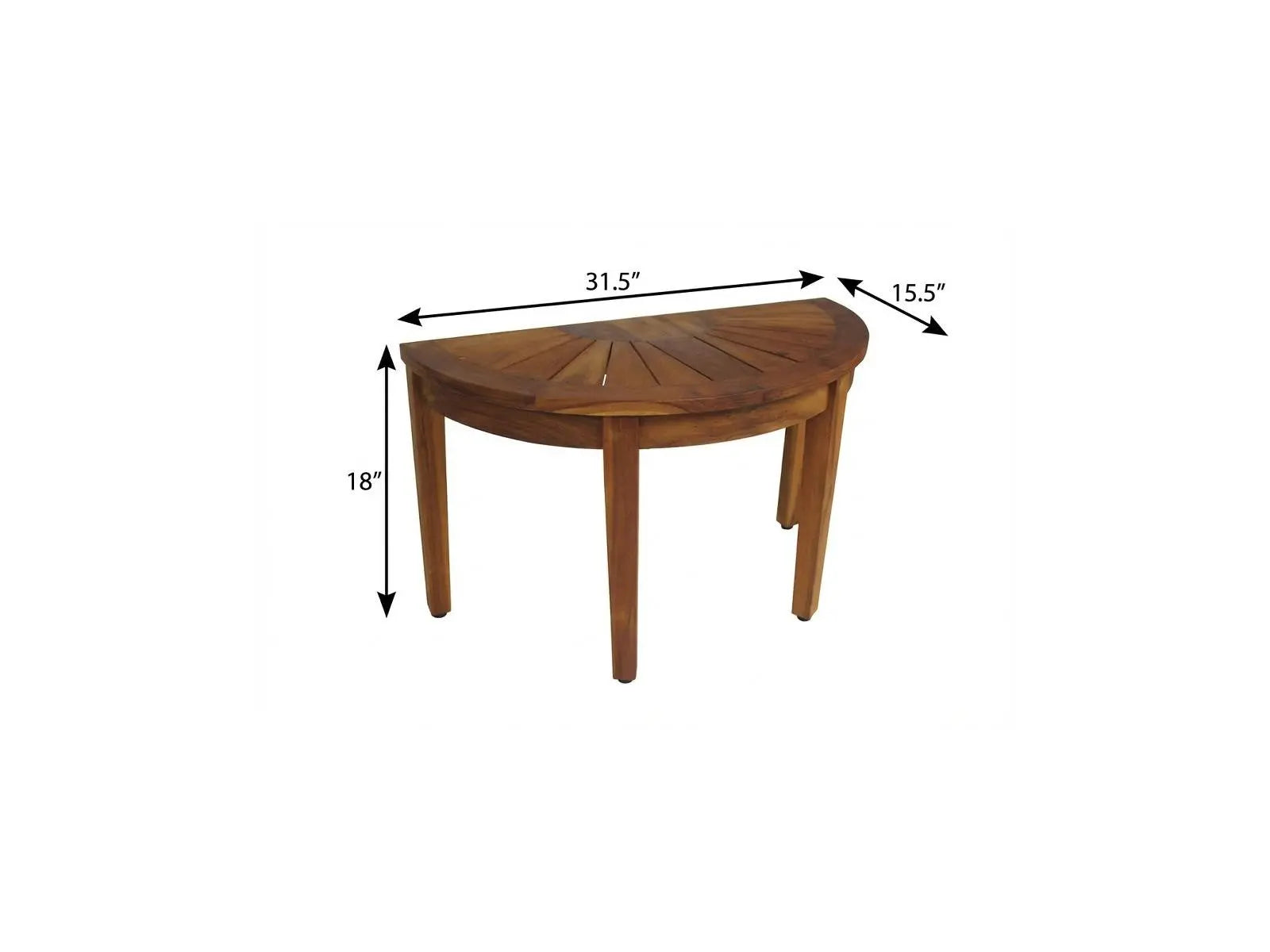 18" X 32" Brown Teak Rectangular Shower Bench Homeroots Bed & Bath