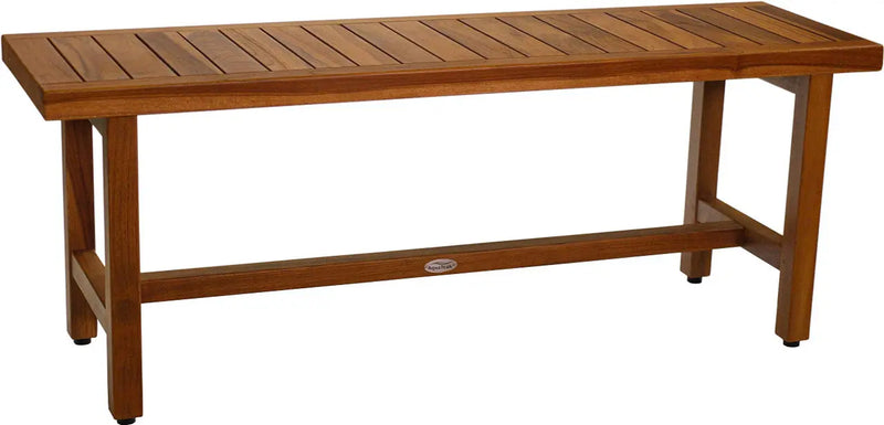 18" X 48" Brown Teak Rectangular Shower Bench Homeroots Bed & Bath