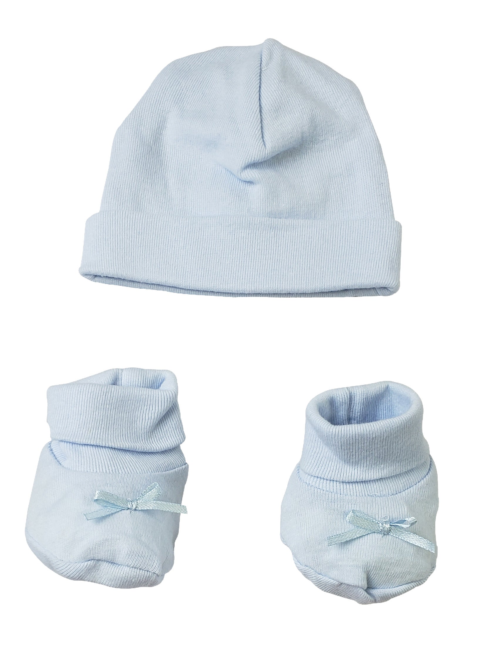 Preemie Baby Cap & Bootie Set - Blue 033pblue - GreatEagleInc