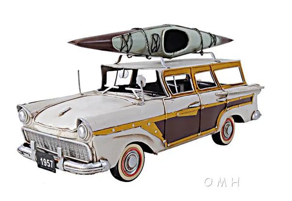 1957 Ford Woody-Look Country Squire Wagon Model with Kayak OMH USA