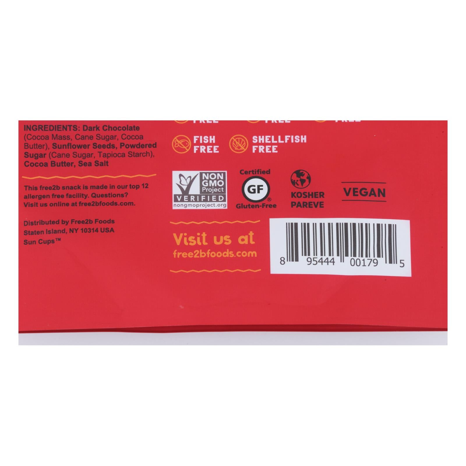 Free 2 B Sun Cups - Mini - Dark Chocolate - Case Of 6 - 4.2 Oz - GreatEagleInc